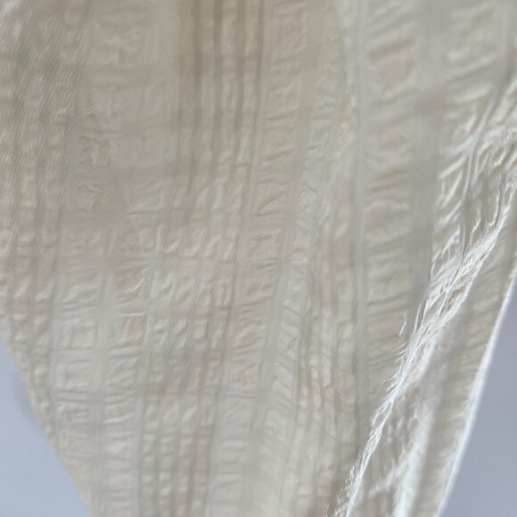 Forever 21 Cream Ruched Back Balloon Sleeves Off Shoulder Crop Top Size Small - Picture 9 of 14